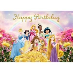 Disney Princess Happy Birthday Backdrop